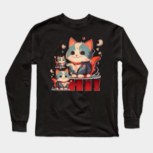 Cat Puppy Hi Long Sleeve T-Shirt